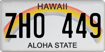 HI license plate ZHO449