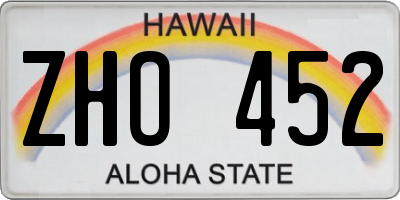 HI license plate ZHO452