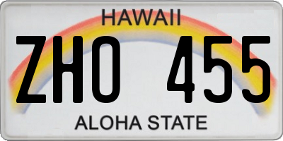 HI license plate ZHO455