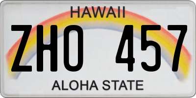 HI license plate ZHO457
