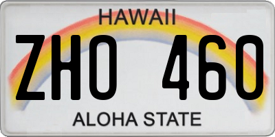 HI license plate ZHO460