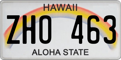 HI license plate ZHO463