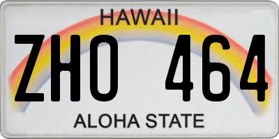 HI license plate ZHO464