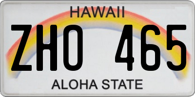 HI license plate ZHO465