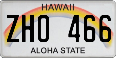 HI license plate ZHO466