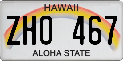 HI license plate ZHO467