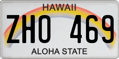 HI license plate ZHO469