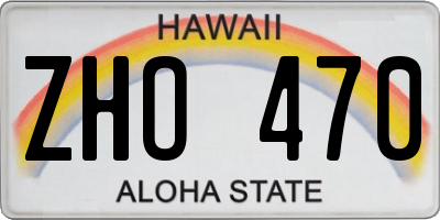 HI license plate ZHO470