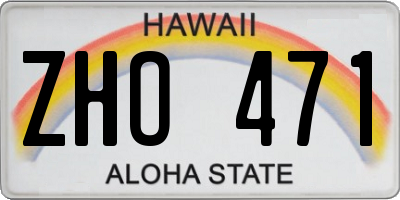 HI license plate ZHO471