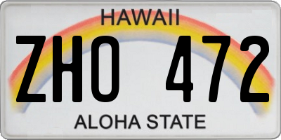 HI license plate ZHO472