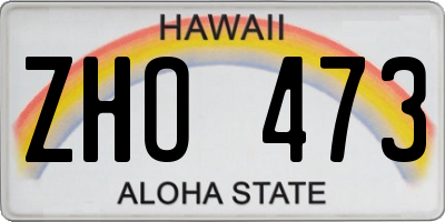 HI license plate ZHO473