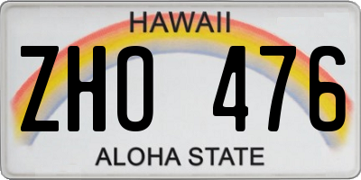 HI license plate ZHO476