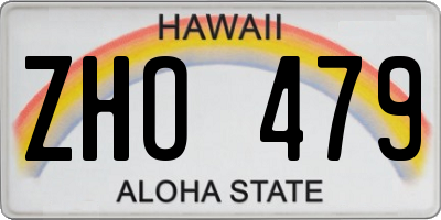 HI license plate ZHO479