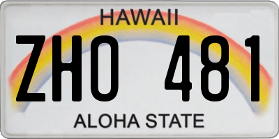 HI license plate ZHO481