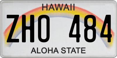 HI license plate ZHO484