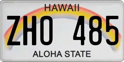 HI license plate ZHO485