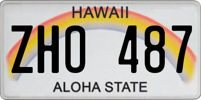 HI license plate ZHO487