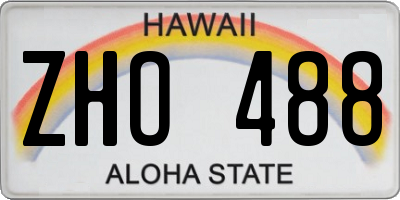 HI license plate ZHO488