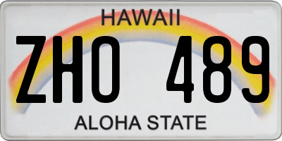 HI license plate ZHO489