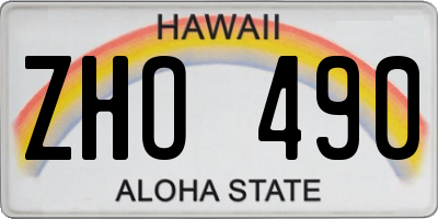 HI license plate ZHO490
