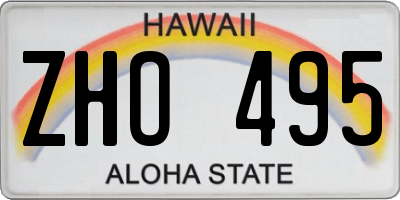 HI license plate ZHO495