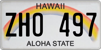 HI license plate ZHO497