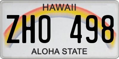 HI license plate ZHO498
