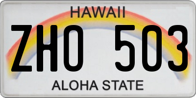 HI license plate ZHO503