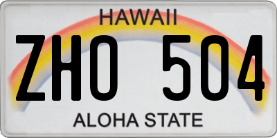 HI license plate ZHO504