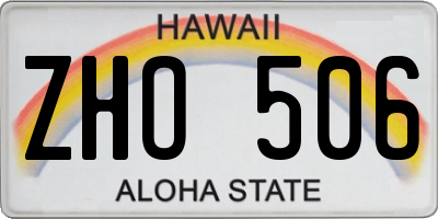 HI license plate ZHO506