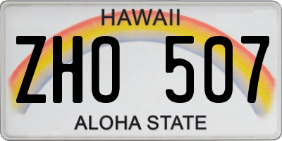 HI license plate ZHO507