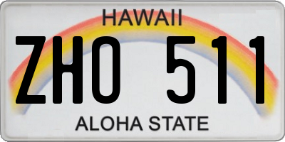 HI license plate ZHO511