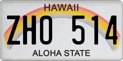 HI license plate ZHO514