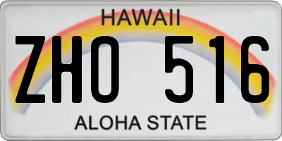 HI license plate ZHO516