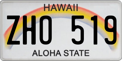 HI license plate ZHO519