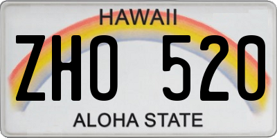 HI license plate ZHO520
