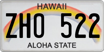HI license plate ZHO522