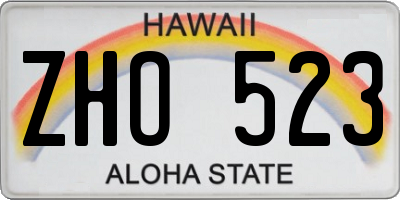 HI license plate ZHO523