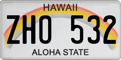HI license plate ZHO532