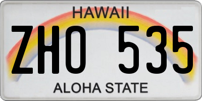 HI license plate ZHO535