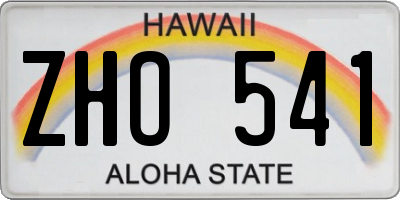 HI license plate ZHO541