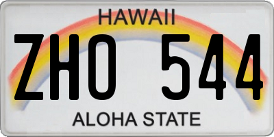 HI license plate ZHO544
