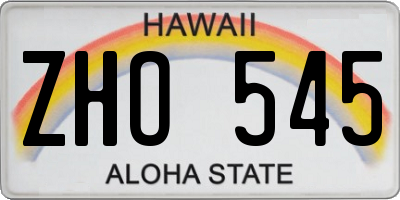 HI license plate ZHO545