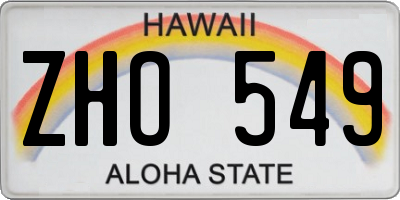 HI license plate ZHO549
