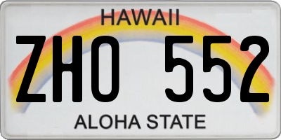 HI license plate ZHO552