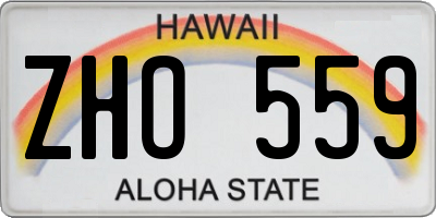 HI license plate ZHO559