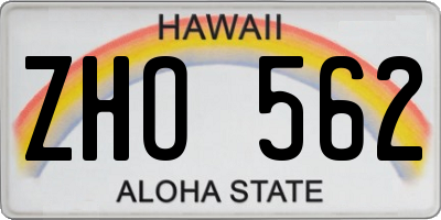 HI license plate ZHO562