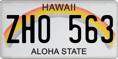 HI license plate ZHO563