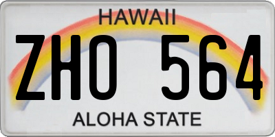 HI license plate ZHO564