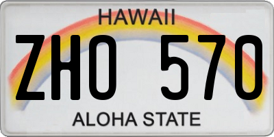 HI license plate ZHO570